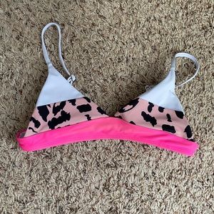 Buy 2, get 3rd free! - Shein hot pink cheetah print bikini top